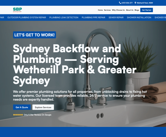 Sydney Backflow & Plumbing ⋅ 2025 screenshot